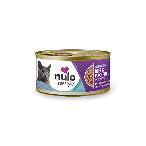 Nulo Adult & Kitten Grain Free Canned Wet Cat Food (Beef & Mackerel Recipe, 3 Oz, Case of 24)