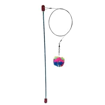 Go Cat Da Ball Cat Toy Wand with Crinkle Ball
