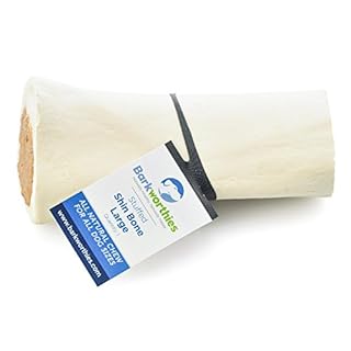 Barkworthies Stuffed Shin Bone Bully Stick Blend Dog Treat - 5-6 inch Large Beef Bone