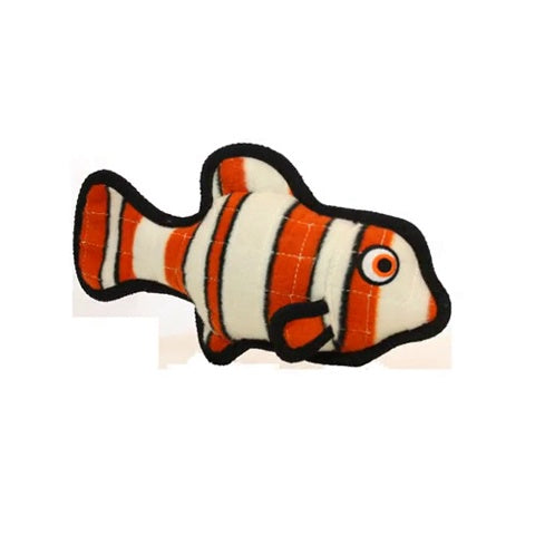Tuffy Ocean Creature Fish Dog Toy - Orange, Durable Plush Squeaky Toy