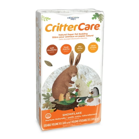 Critter Care Natural Paper Small Pet Bedding  White 10L