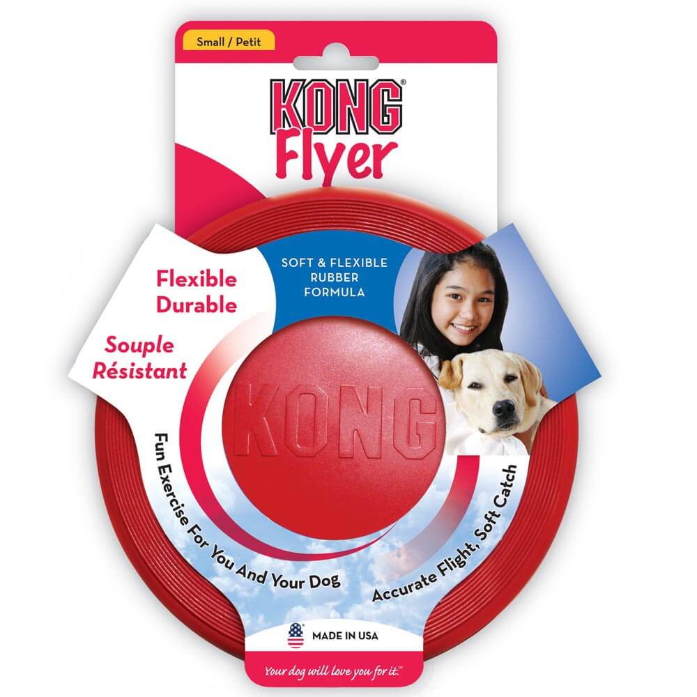 KONG Flyer Dog Toy - Small Rubber Flying Disc for Fetch