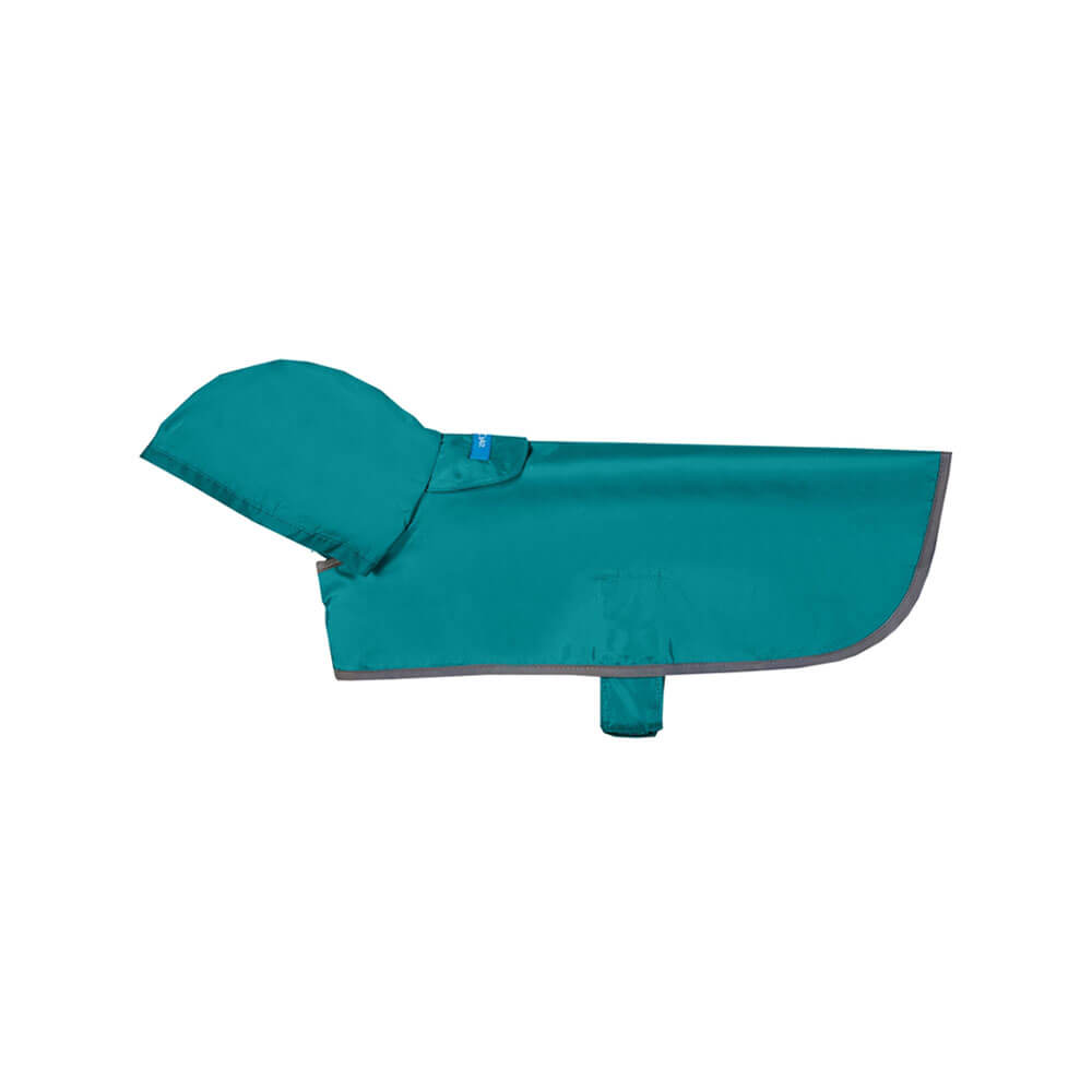 RC Pet Products Packable Dog Rain Poncho, Aqua, Small