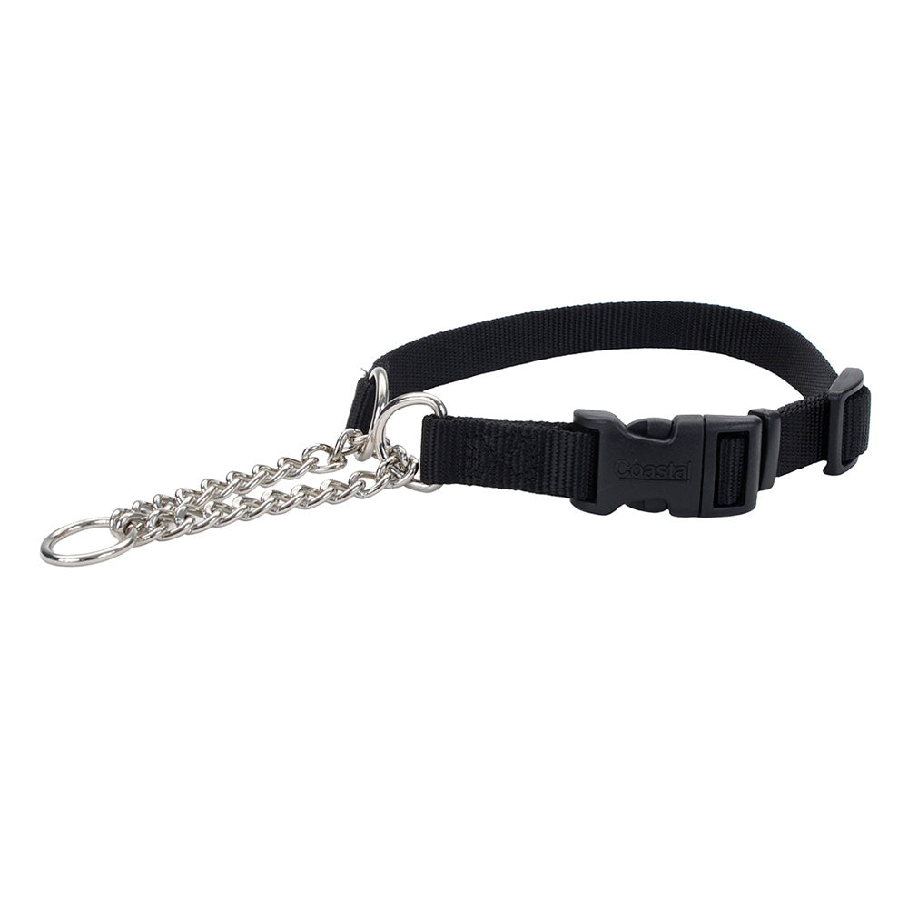 Coastal Adjustable Check Training Dog Collar - Black - 3/8 in x 11-15 in