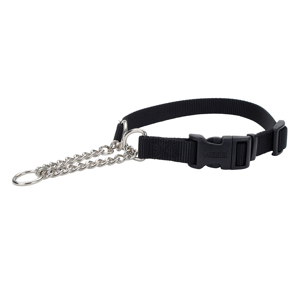 Coastal Pet Check-Choke Adjustable Dog Training Collar, Black, 5/8 in x 14-18 in