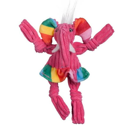 Hugglehounds 51003966 Rainbow Elephant Knottie Dog Toy Wee