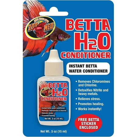 Zoo Med Betta H2O Water Conditioner - 0.5 fl oz - Instant Water Treatment for Betta Fish Tanks