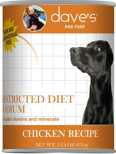 Dave's Restricted Diet Low Sodium Chicken Recipe Canned Dog Food, 13 oz