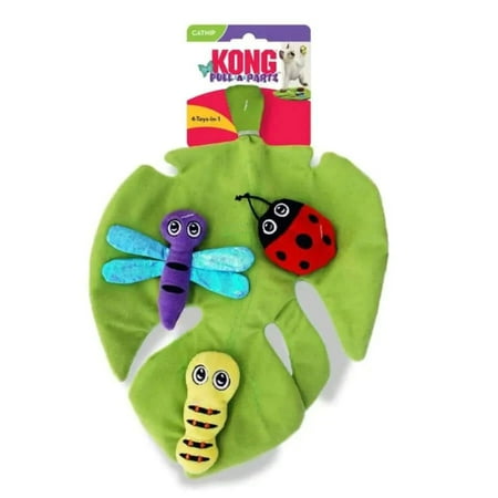 KONG Cat Pull-A-Partz Bugz Cat Toy - 4-in-1 Interactive Catnip Toy for Stalking, Batting, and Pouncing