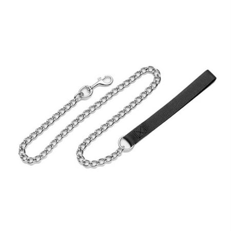 Coastal Titan Chain Dog Leash - Black, 3.0mm x 4ft with Nylon Handle