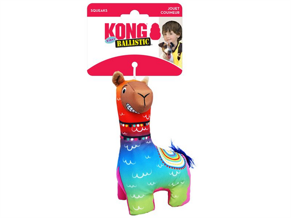 KONG Ballistic Vibez Llama Dog Toy - Small/Medium - Assorted Colors