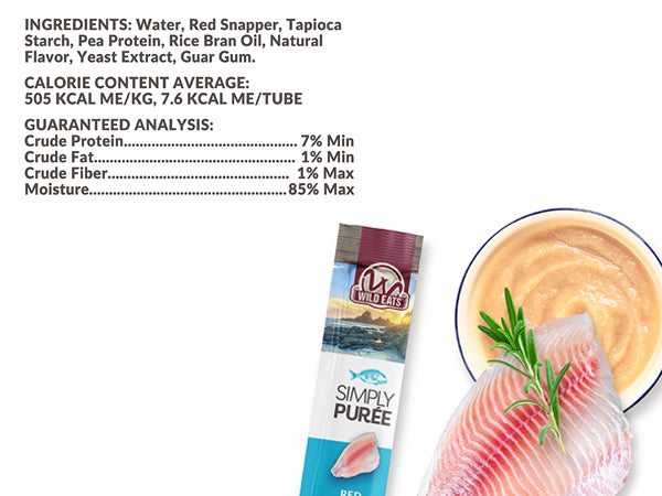 Wild Eats Lickable Cat Treats Exotic Fish Variety Pack - Tuna, Salmon, Snapper - 12ct Puree Bisque