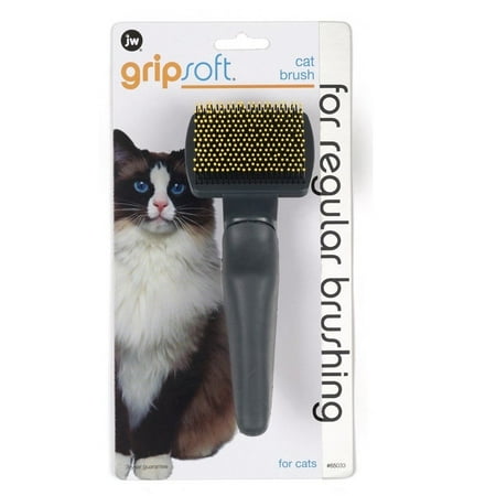 JW Pet GripSoft Cat Brush Small Slicker - Gentle Grooming & Shedding Control