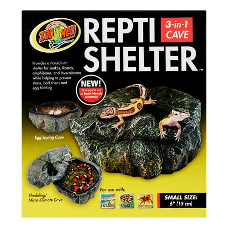 Zoo Med Repti-Shelter 3-in-1 Cave Small - Reptile Hide for Snakes, Lizards, and Amphibians
