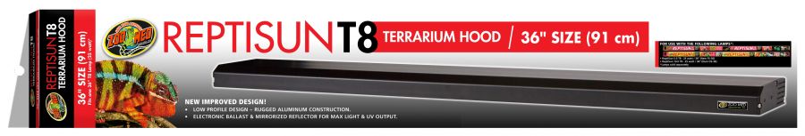 Zoo Med ReptiSun T8 36" Terrarium Hood - Reptile Light Fixture (Bulb Not Included)