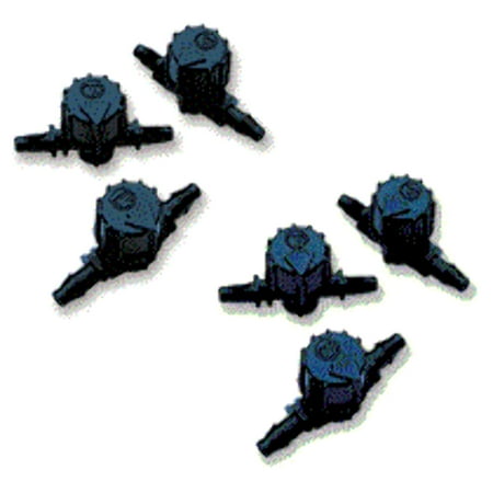 Two Little Fishies Micro Valve Barb x Barb 6-Pack - Aquarium Air/Water Flow Control