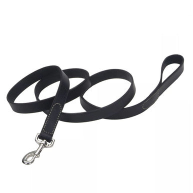 Coastal Pet Circle T Oak Tanned Leather Dog Leash - Black - 6' Long x 3/4" Wide
