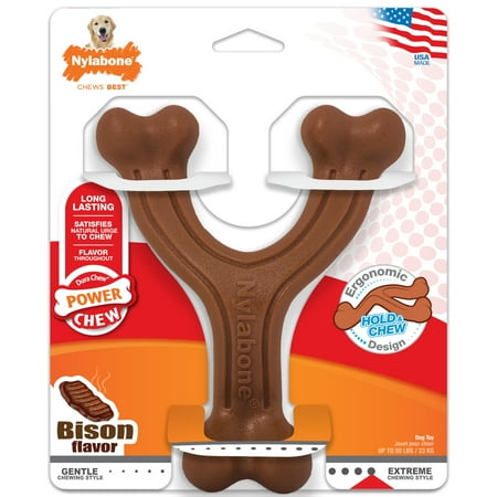 Nylabone Power Chew Wishbone Dog Toy, Giant, Bison Flavor