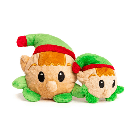 Fabdog Holiday Elf Faball Dog Toy - Large Squeaky Plush Ball - Christmas Fetch Toy