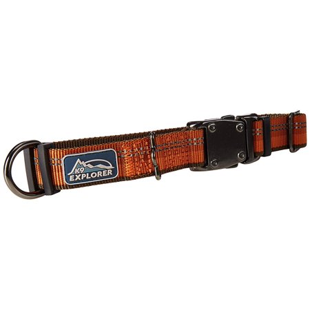 Coastal K9 Explorer Reflective Dog Collar - Orange, 1" Wide, Adjustable (12-18")