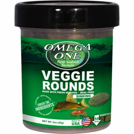 Omega One Veggie Rounds - 2 oz - Fish Food - Sinking Pellets