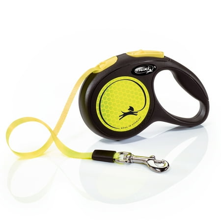 Flexi New Neon XS Retractable Dog Leash - 10 ft Tape - For Dogs Up to 26 lbs