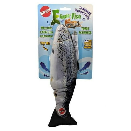 Ethical Spot Flippin' Fish Cat Toy 11.5" Interactive, USB Rechargeable, Includes Catnip