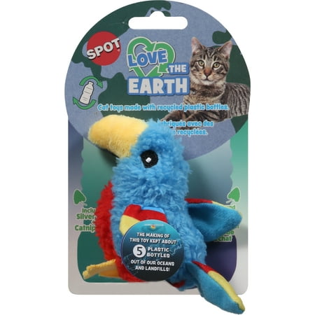 Spot Love The Earth Parrot Catnip Cat Toy - Assorted Colors - Recycled Materials
