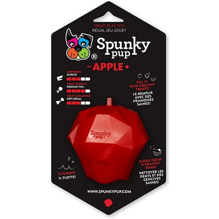 Spunky Pup Apple Treat Dispensing Dog Toy - Durable Rubber Chew Toy for Dogs