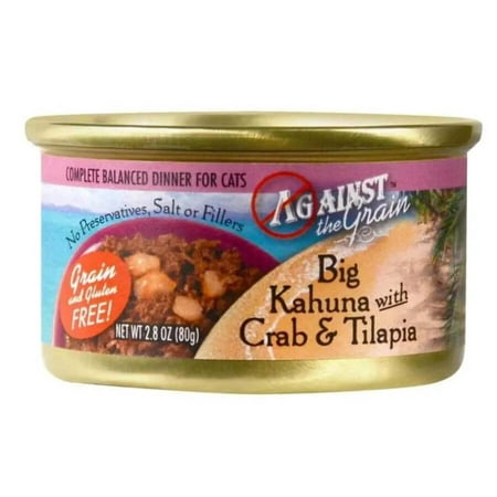 Against The Grain Big Kahuna Crab & Tilapia Cat Food, 2.8 oz Can (Single)