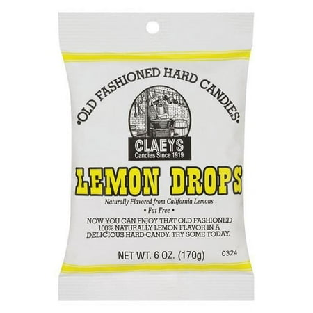 Claeys Old Fashioned Lemon Drops Hard Candy - 6 oz Bag - Natural Lemon Flavor