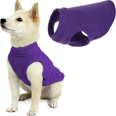 Gooby Stretch Fleece Vest for Dogs - Violet (XS) Pullover Sweater Jacket