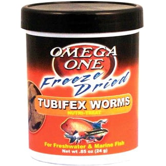 Omega One Freeze Dried Tubifex Worms, 0.85 oz Fish Food