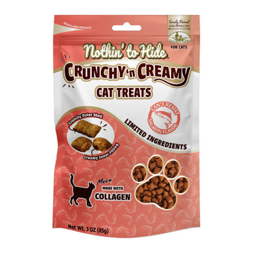 Nothin' to Hide Collagen Cat Treats - Salmon Flavor - 3 oz Bag