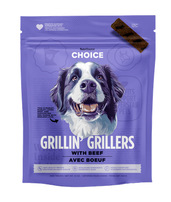 NutriSource Beef Grillin' Grillers Dog Treats - 12 oz Bag, Chewy Beef Flavor