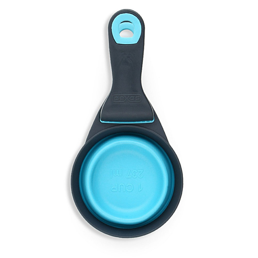 Dexas Popware for Pets Collapsible KlipScoop, 1 Cup Capacity, Gray/Blue
