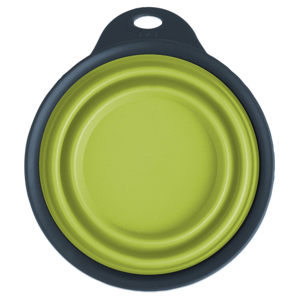 Dexas Popware for Pets Collapsible Travel Cup, Small, Gray/Green