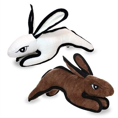 Tuffy Jr. Barnyard Rabbit Brown Dog Toy Durable Plush Squeaker
