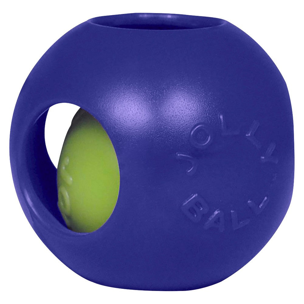 Jolly Pets Teaser Ball - Blue - 4.5 Inch - Dog Toy - Ball-Within-Ball Design