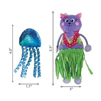 KONG Tropics Hula Cat Toy 2-Pack with Catnip