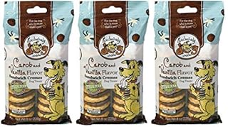 Exclusively Dog Carob & Vanilla Sandwich Cremes Cookies - All Natural Dog Treats - 8 oz Bag