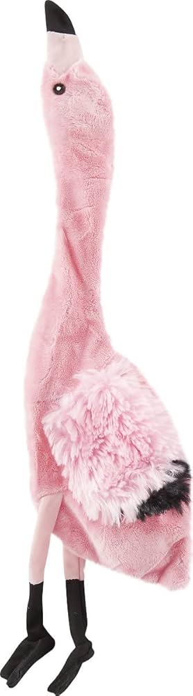 Ethical Skinneeez Plush Flamingo Dog Toy 20" Stuffing-Free Squeaky