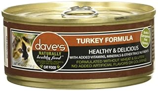 Dave's Naturally Healthy Grain-Free Turkey Cat Food, 5.5 oz Can (Case of 24 Available)