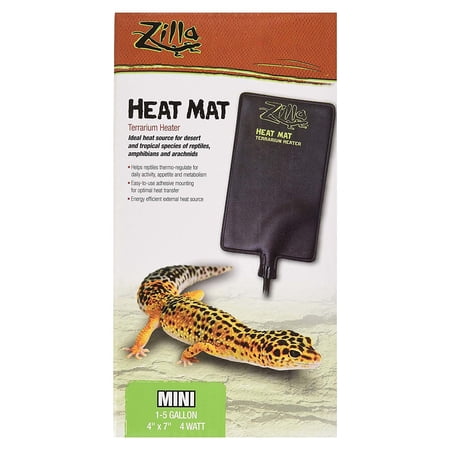 Zilla Heat Mat Terrarium Heater - Mini 4W - 4 x 7 Inch - 1-5 Gallon Tank Pad