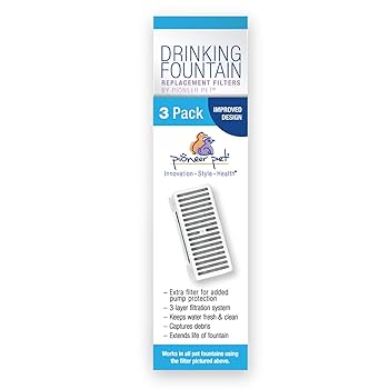 Pioneer Pet Swan & Crate Fountain Replacement Filters - T-Shape - 3 Pack