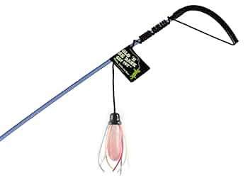 Vee PURRfect Glow in the Dark Cat Toy Wand - 32 Inch Teaser with Rattle