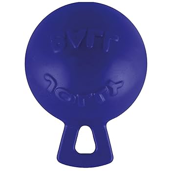 Jolly Pets Tug-N-Toss Ball - 4.5 inch Purple Dog Toy with Handle, Durable Rubber Chew Ball