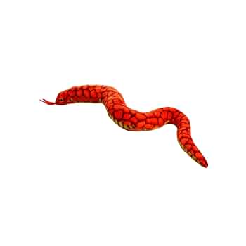 Tuffy Desert Snake Red Dog Toy - Durable, Squeaky Plush Snake for Dogs