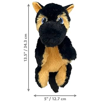 KONG Comfort Pups Fritz Dog Toy - Medium, Plush, Squeaky, Low Stuffing