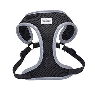 Coastal Pet Comfort Soft Reflective Wrap Adjustable Dog Harness - Black - 5/8" x 19-23"